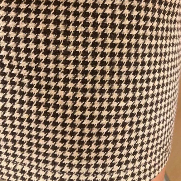 Houndstooth Khaki Tan Mini Skirt - Picture 9 of 15
